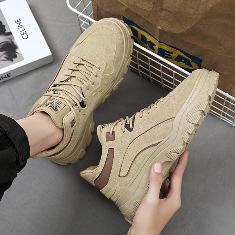 Men's Sneakers  Solid Color Fashion Versatile Casual Shoes for Men Platform Non-slip Walking Running Shoes Tenis Masculino