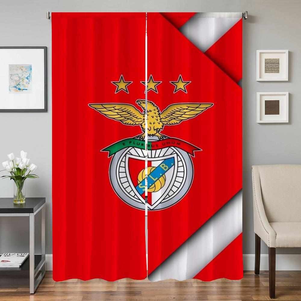 Fensterküchenvorhänge für Wohnzimmer 2 Stück Verdunkelungsvorhänge Türvorhang SL B-benfica Fc Raumteiler Schlafzimmerdekoration