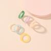 6pcs Set Korean Vintage Resin Rings Geometric Colorful Round Rings for Women Girls Simple Jewelry Gift Women Ring