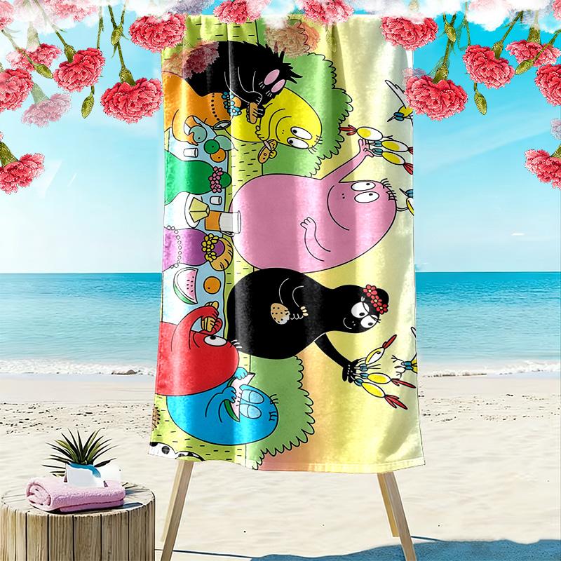 Barbapapa2 Print Beach Towel, Large Soft Quick Dry Towel for Beach Camping Swimming