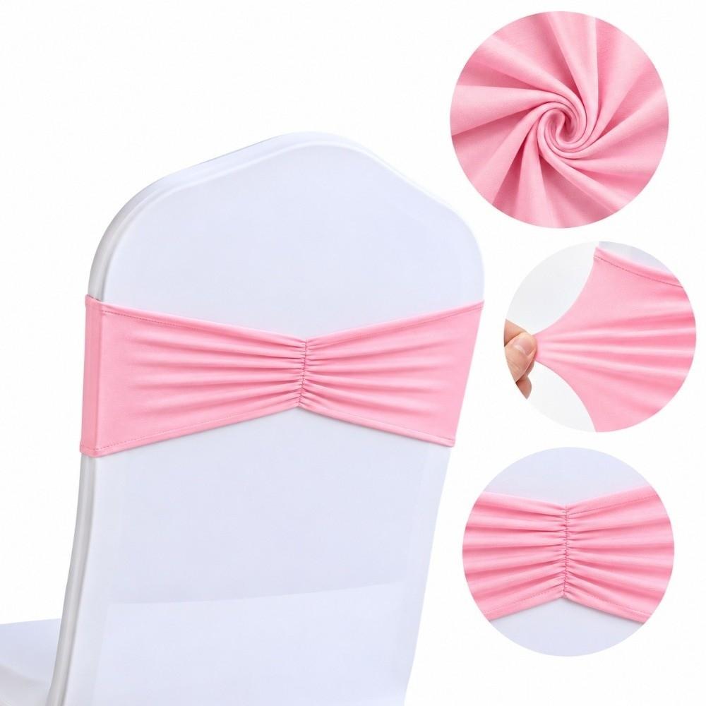 5pcs No Tie Chair Sashes Spandex Material Spandex Chair Sashes Chair Cover Decor Bands For Wedding