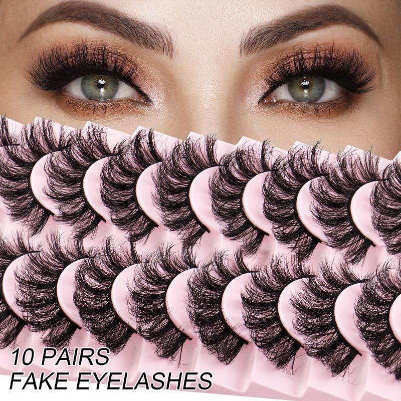Natural and Slender Faux Eyelashes with Multiple Layers of Dense and Cross Shaped Faux Water Eyelashes