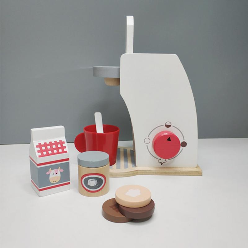 Wooden  Children  Kitchen  Toy  Set Simulation Tableware Cooking Machine Baby Early Education Toys