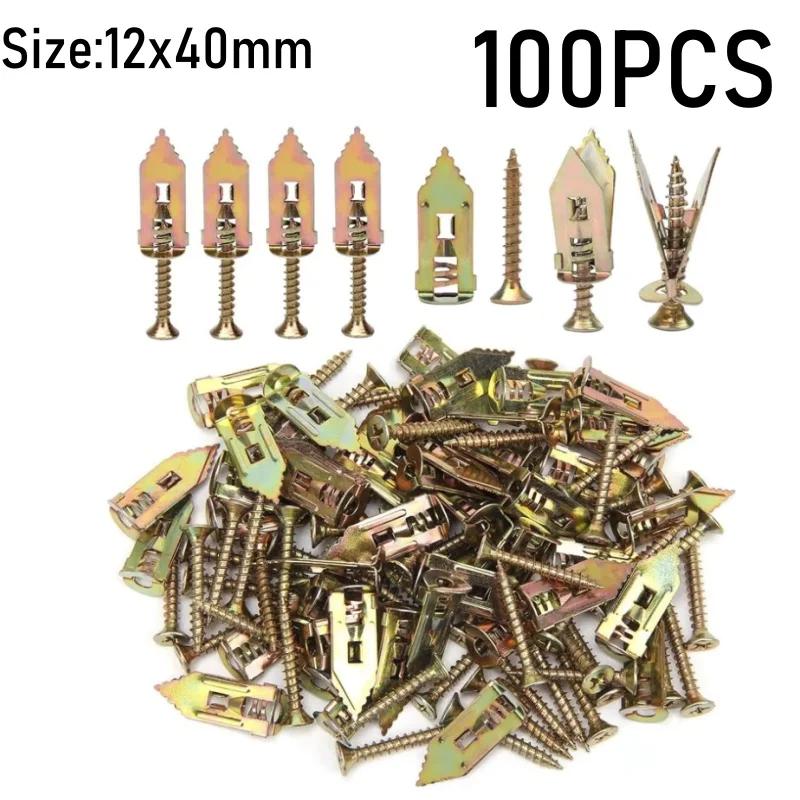 Self Drilling Drywall Anchors Expansion Screws Gypsum Board Cement Board Expansion Nails 12x30/40mm Carbon Steel Galvanized