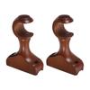 2 Pcs Curtain Rod Mounting Brackets Brown Home Decor Center Support Hardware Wood Curtains End Decorative Hangers Holder