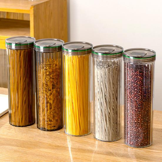 Circular Compact Noodle Box Food-Grade Plastic Sealing Moisture-Proof Design Large Capacity Transparent Storage Container