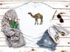 26 Colorful Camel Flowers Design White Women's 3 4 Short Sleeve T-Shirt F074 Unisex T-Shirt