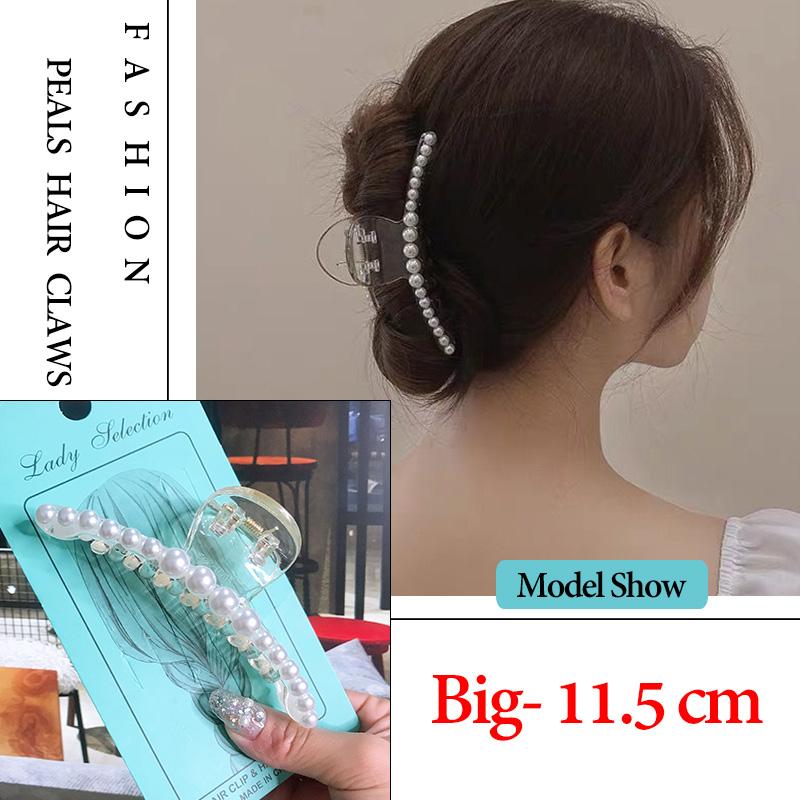 14 Styles Big Pearls Hair Clip Claws Oversize Small  Tiktak Hair Accessories for Women Korean Black White Barrette  New