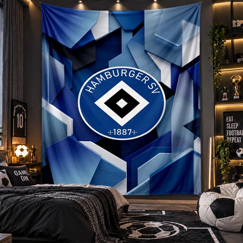 Wall Hanging Tapestry Hamburger SV Football Print Cloth for Living Room Bedroom Home Decor
