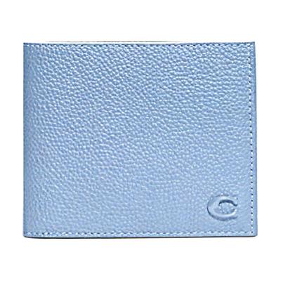 Billfold Wallet 11 Folded Pebble Grain Leather Wallet Women Wallet Blue CC136-POL