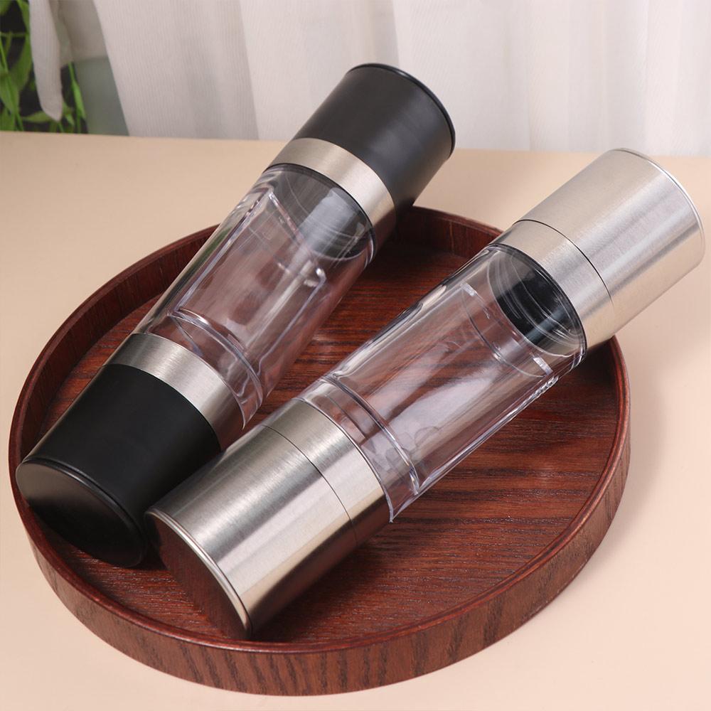 Double-head Manual Pepper Grinder Refillable Pepper Mills Portable Sea Salt Spice Mill  Salt