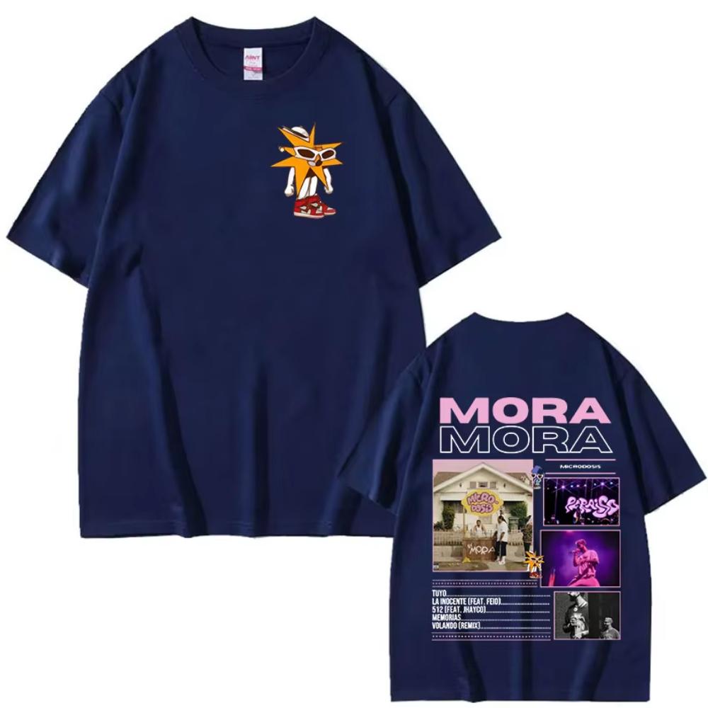 Singer MORA MICRODOSIS Tour 2025 Album Merch T Shirts Men Women Fashion Pop Music T-Shirt Vintage Oversized Short Sleeve T-Shirt