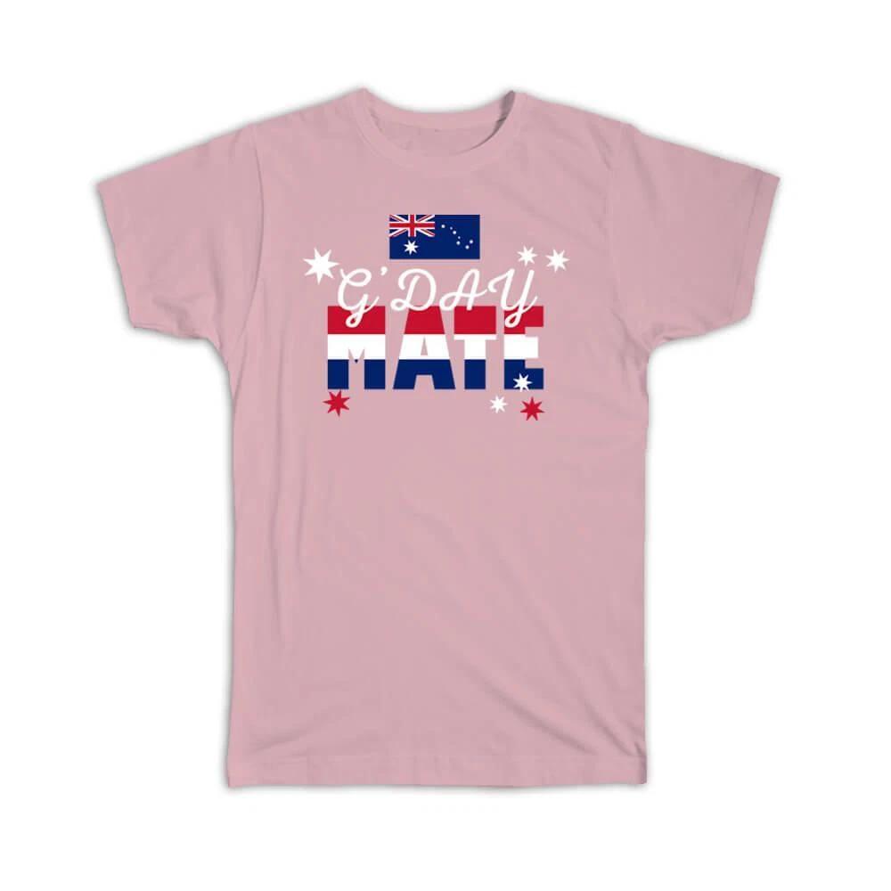 Gift T-Shirt : GDay Mate Australian Flag Accent Australia Country Expat Souvenir 2XL