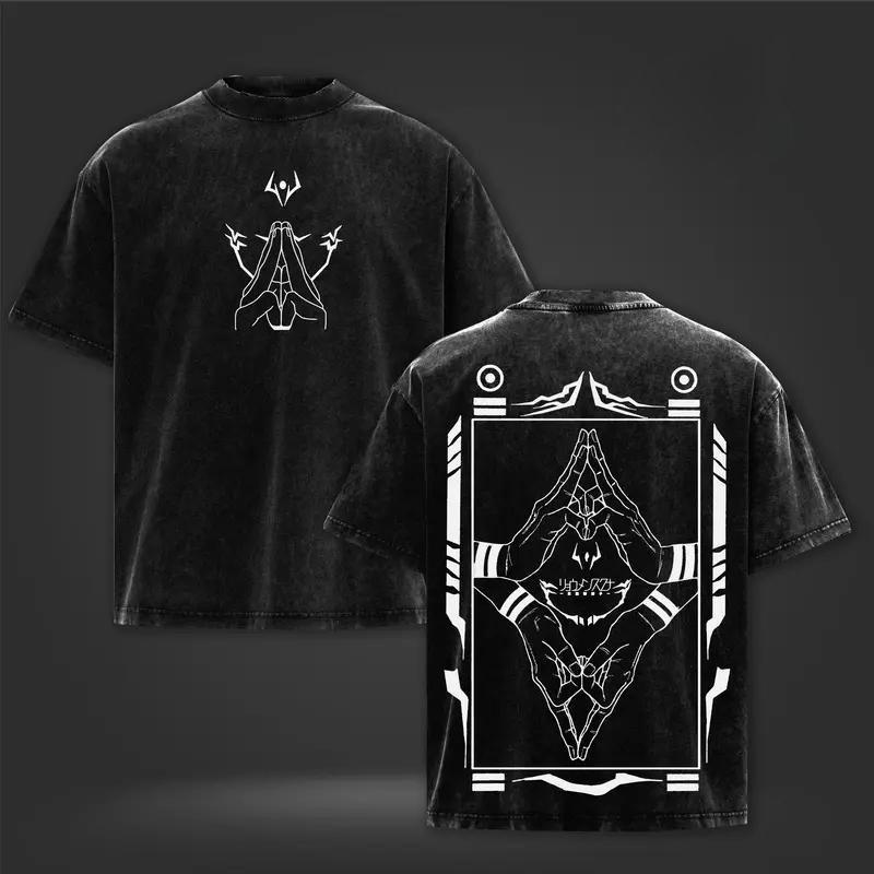 Jujutsu Kaisen Рёмен Сукуна Футболка с принтом Мужская Женская Футболки из стираного хлопка Манга Винтажная футболка Харадзюку Футболка с коротким рукавом XXL 1640₽