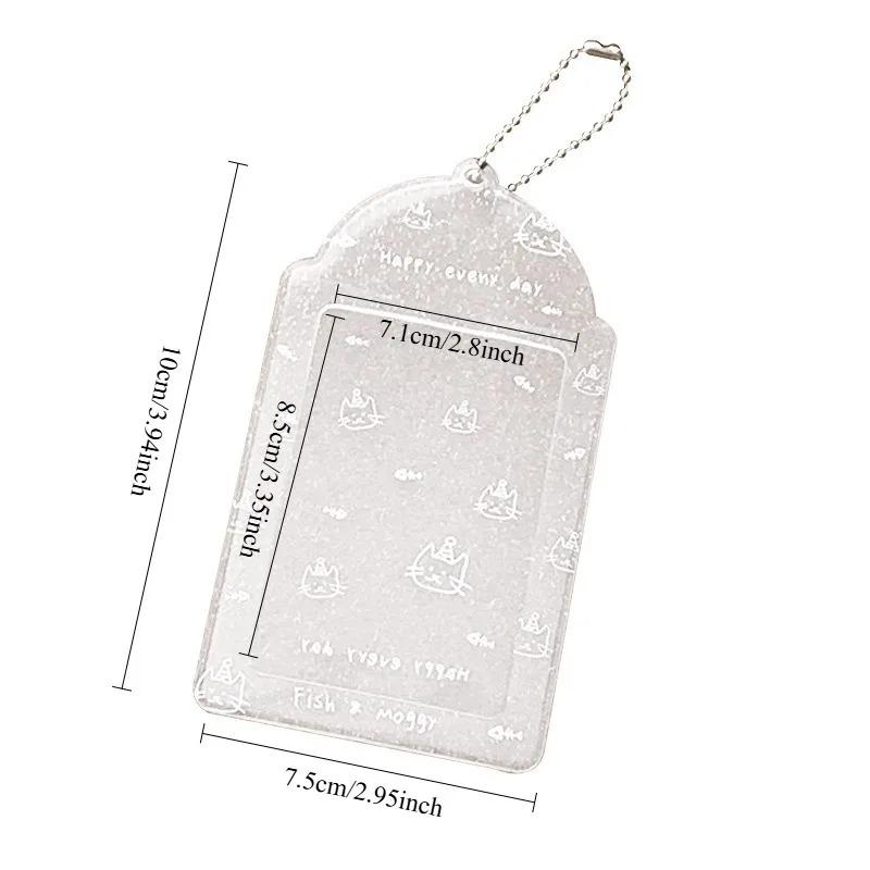 Transparent Glitter Cute Card Cover 3 Inch PVC Student ID Girl Heart Card Cover Small Id Storage Card Cover Bags