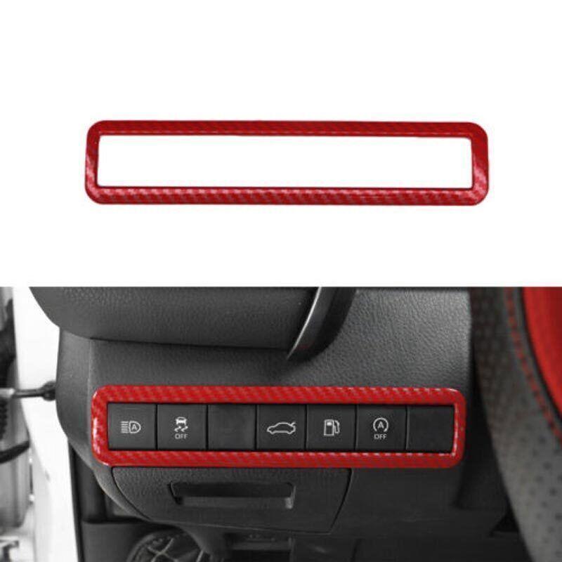 Carbon Fiber Headlight Switch Control Frame Trim For Toyota Camry 2018- Red