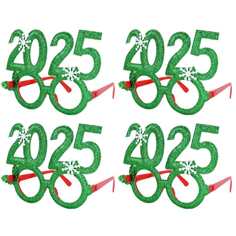 2025 New Year Party Glasses Christmas Photo Props Noel Xmas Decorations Kids Adult Eyeglasses Photobooth Gifts Home Supplies