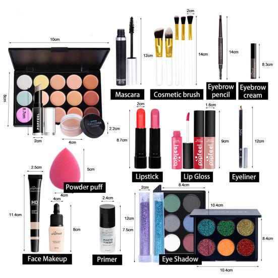 Popfeel 25-teiliges professionelles Kombi-Universal-Kosmetikset