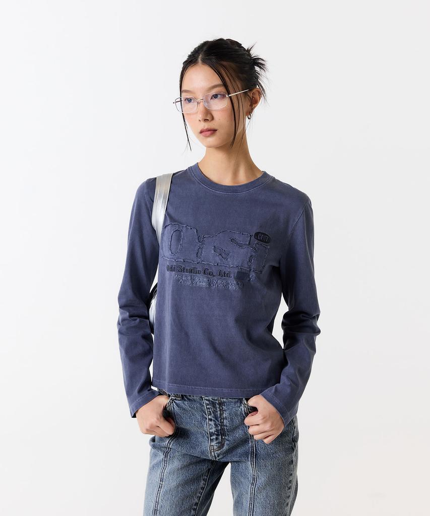 ODDSTUDIO Odsd Pigment Damage Long Sleeve - Navy