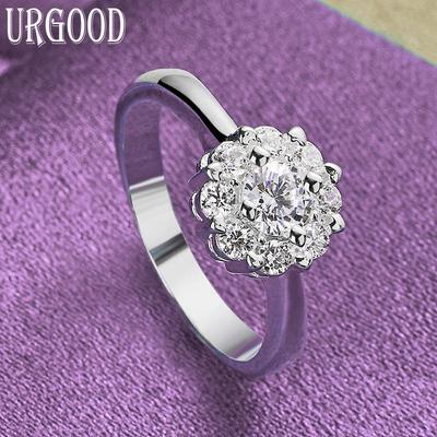 925 Sterling Silver Fashion AAA Zircon Ring Beautiful Gift Jewelry