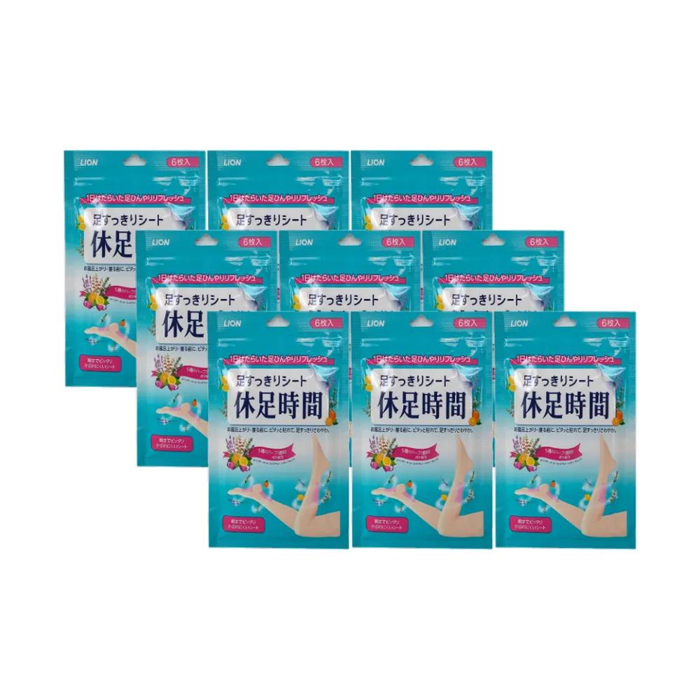 LION Kyusoku Jikan Cooling Sheet Foot Patches 6-pack x 9 packs
