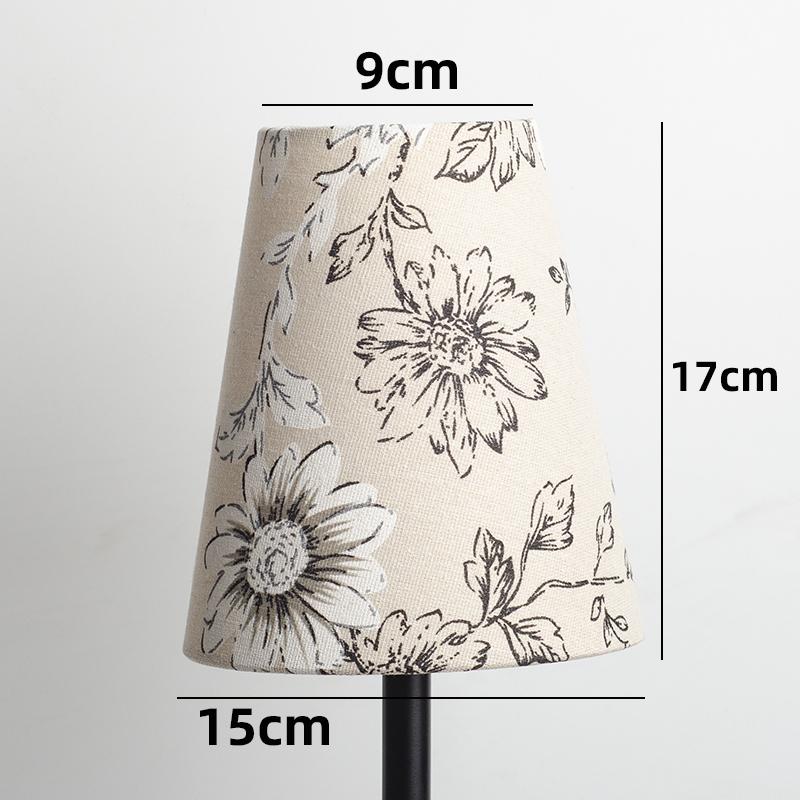 Retro Linen Fabric Floral Pattern Lampshades Pastoral Style Pleated Table Lampshade Bedroom Hotel Bedside Floor Lamp Cover