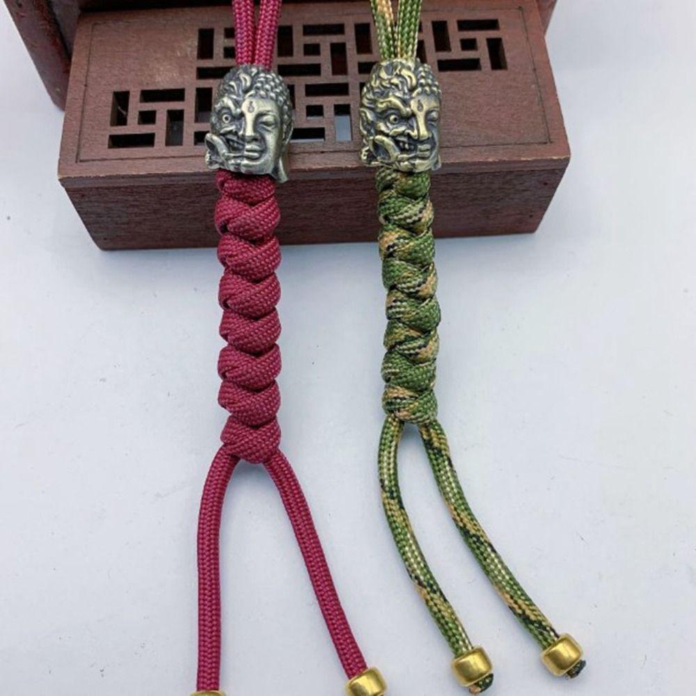 Handmade Sculpture Brass Bead Charms DIY Jewelry Accessories Skull Head Retro Pendant Bracelet Lanyard Pendant EDC Outdoor Tool
