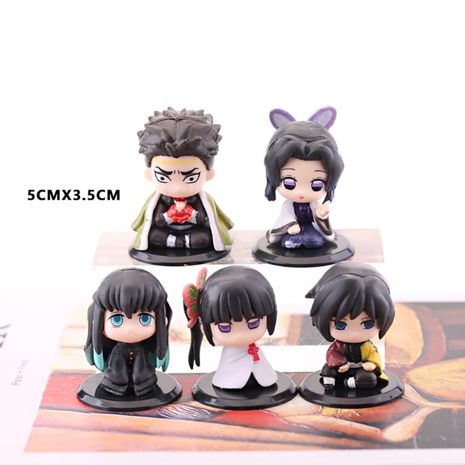 5 Style/Set Sitting Q Version Demon Slayer Ghost Doll Tanjiro Nidouzi Inosuke Zenizu Figure Action Model Movie Figure Toys Dolls Premium Quality