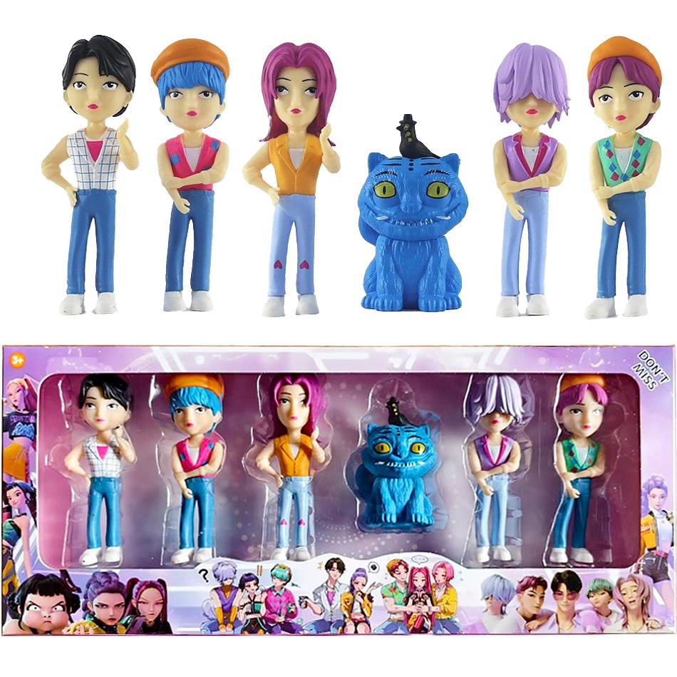 Two set New Anime Kpop Demon Hunters Saja Boys Girls Series Figure Decoration Statues Ornament Christmas Kid Birthday Gift