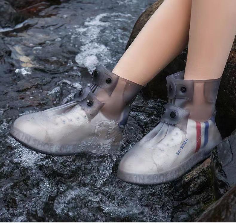 Double-Breasted Waterproof and Wear-Resistant TPE Overshoes