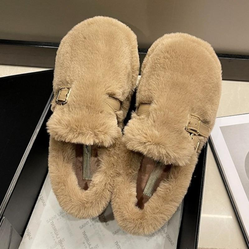 

Модные женские пушистые балетки Модные туфли с пряжкой Удобная зимняя обувь 2025 Новые тренды Классические повседневные кроссовки для ходьбы Zapatillas 40