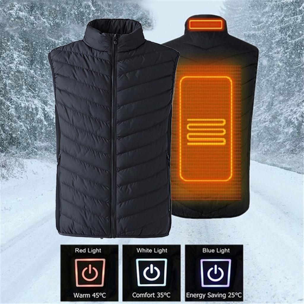 USB Elektrikli Kış Isıtmalı Erkek Kadın Sıcak Yelek Isıtma Ceket Ceket Giyim Kayak