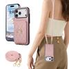 Crossbody Ring Holder Cards Solt Wallet Flip Leather Phone Case For iPhone 17 Pro Max 16 Plus 15 14 13 12 11 Long Lanyard Cover