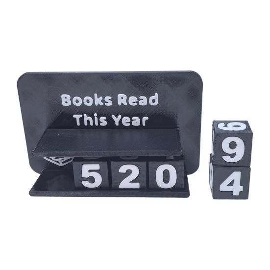 Book Read This Year Tracker Reading Book Counter Ornament Reading Target Display Number Recording Sign Shelf Desk Decoration Book Lovers Gift