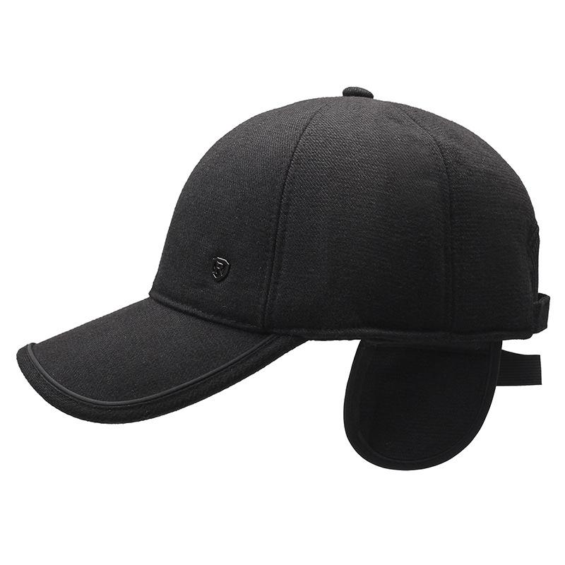 Autumn Winter Men's Ear Protection Cotton Cap Velvet Warm Baseball Cap Middle-aged And Elderly Outdoor Windproof Coldproof Cap