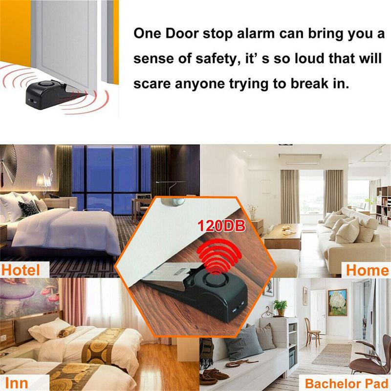Cheap 9v Door Alarm Portable Wireless Nonslip Safety Wedge Alert Door Stopper Home Travel