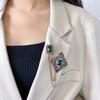 Elegant Retro Baroque Emerald Tassel Brooch – Versatile Women's Accessory