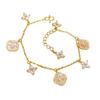 24K Gold-Plated Zircon Flower Bangle: Elegant, High-End, Versatile Bracelet for Women