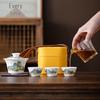 Qianli Jiangshan White Porcelain Portable Travel Tea Set
