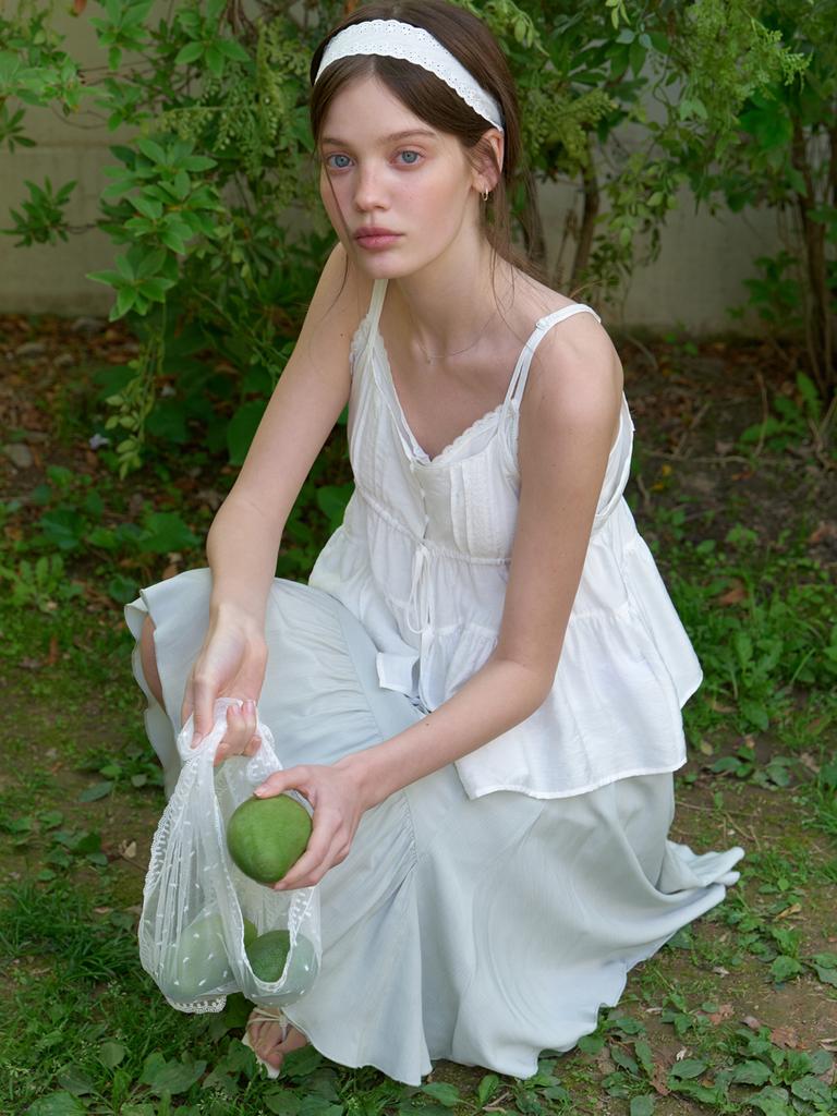Liel Soop Layered Sleeveless Blouse (White)