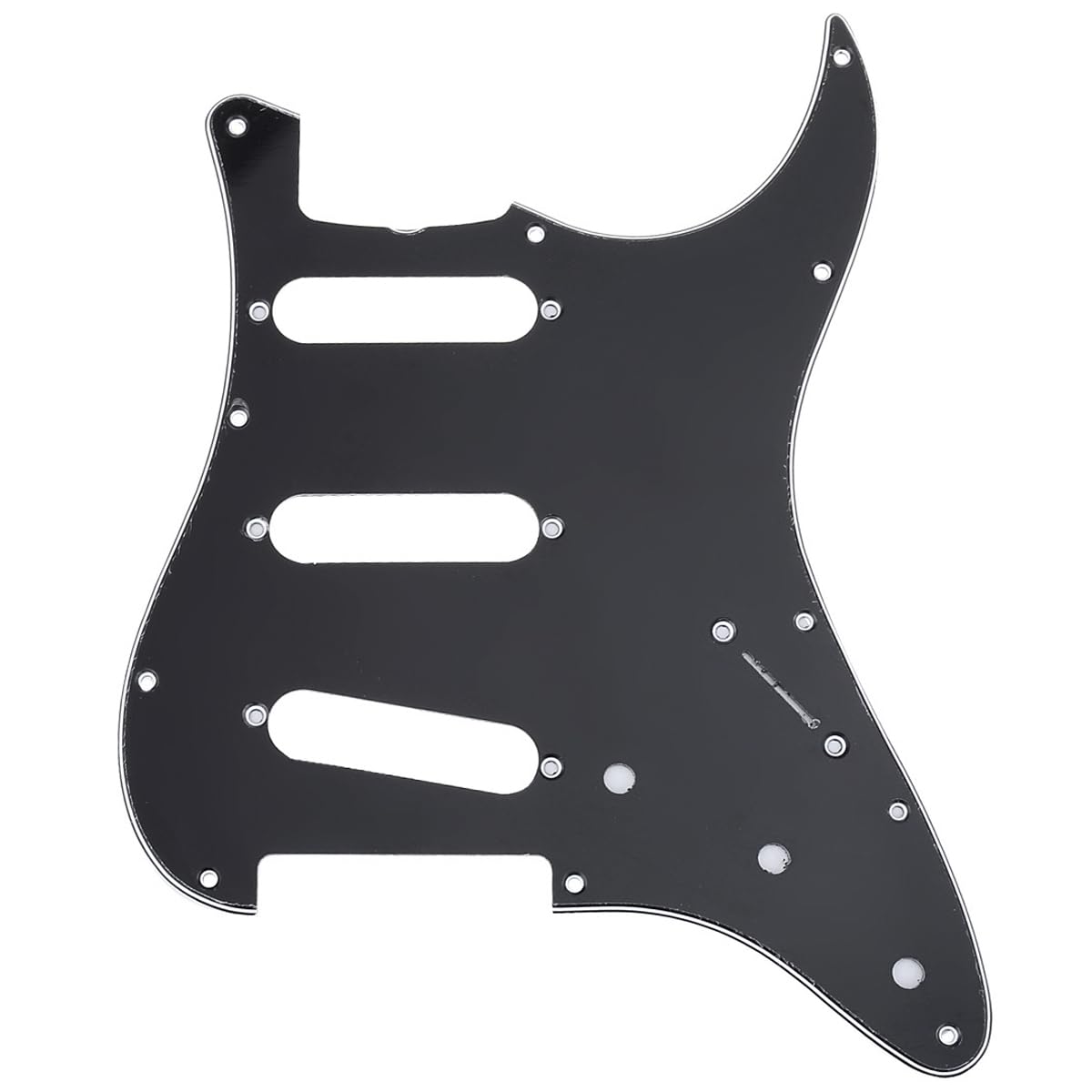 

Musiclily Pro 62 Year 11 Hole Stratocaster Pickguard Made in Japan for Fender Japan Strat Electric Black 3P Guitar,