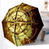 1pc Compass Navigation Automatic Folding Umbrella with 8 Bones, 3-Fold Compact Umbrella, Compact Design On-the-Go Essential, Casual Outdoor