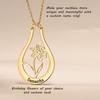 New North Name Necklace Stainless Steel Jewelry Ring Holder 12 Birthday Flower Custom Name Pendant Necklaces for Christmas Gift