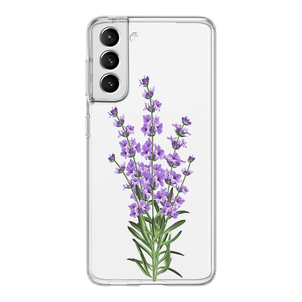 sunflower Flower Lavender Purple Phone Case For Samsung Galaxy S23 S22 S20 Ultra S21 FE 5G S9 Plus S10E S8 Note 20 Clear Cover