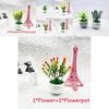 Artificial Succulent And Gypsophila Miniature Potted Plants For Home Decor And Gift Ideas