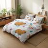 Animal Capybara Flowe Kids Duvet Cover Teens Quilt Cover Set, Bedding Set Comforter Covers For Bedroom Decor Gifts Children