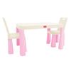 Children's Table + Chairs Plastic - Pink-Beige