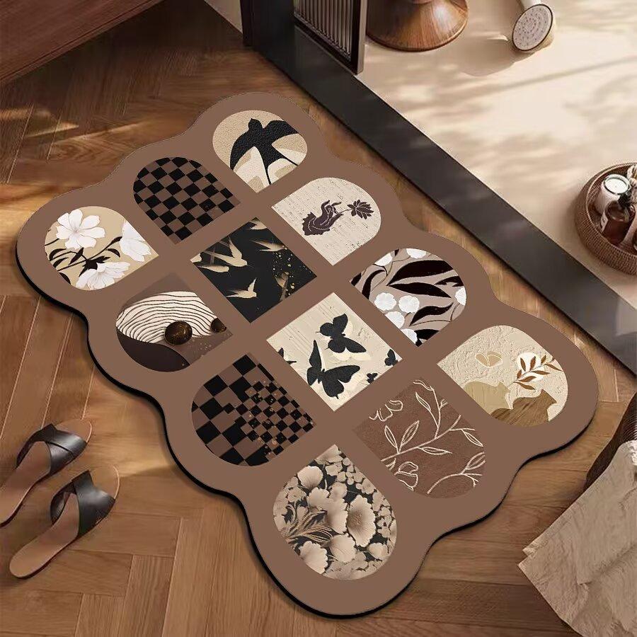 Bathroom Mat Soft Diatomaceous Earth Mat Water Absorbent Non-Slip Quick-Dry Thickened Customizable Soft Mat Water Absorbent Quick-Dry