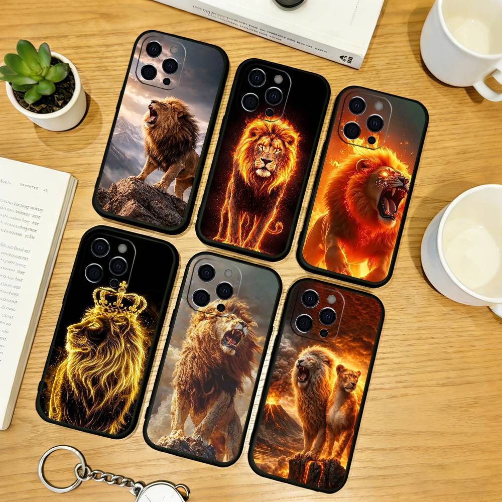 Majestätisches Löwen Handyhülle Silikon Weich Für IPhone 17 16 15 14 13 12 11 X XR Plus Pro Max Plus
