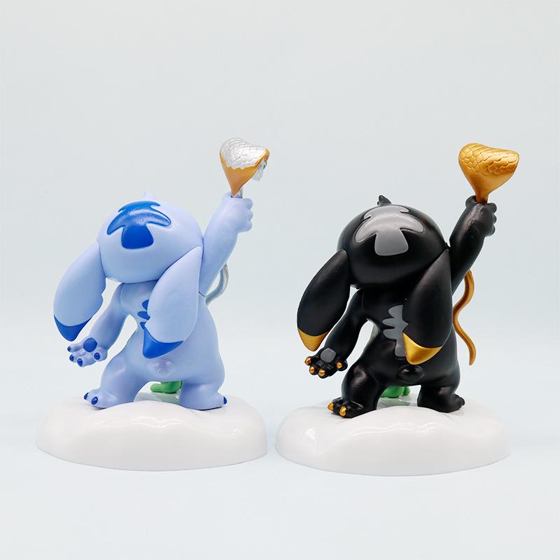 Cute Creativity Toy Model Blue Stitch Action Statue Doll PVC Desktop Decoration Collection Toy Gift Anime Peripheral